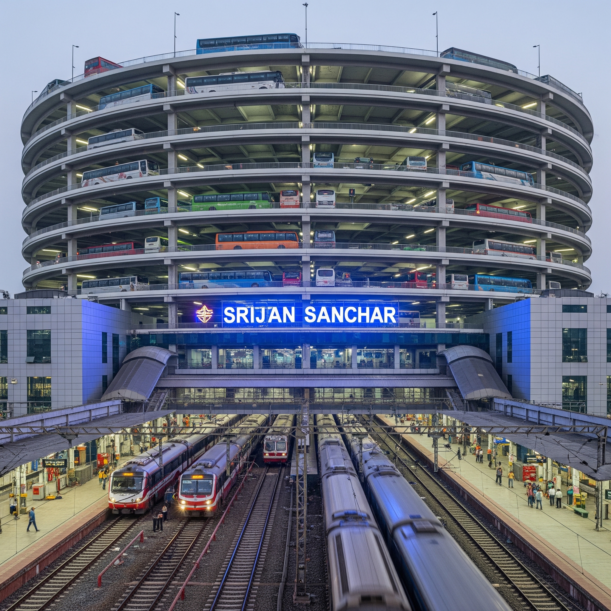  Vision for Intermodal Stations  Integrating Multi Storied Circular Bus Parking Over Railway Station